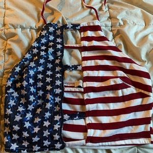 American flag halter crop top